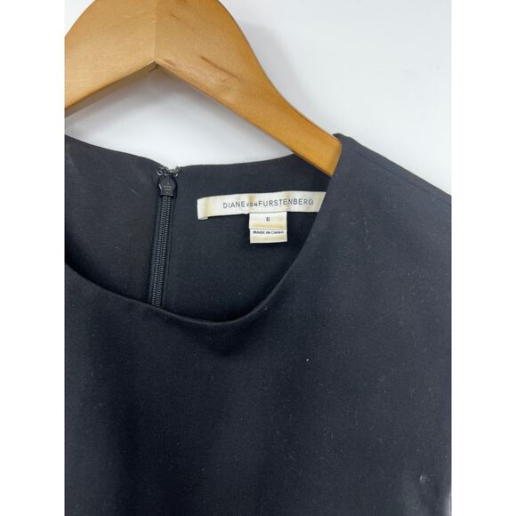 Diane Von Furstenberg Women's Back Zip Lightweight Tank Sleeveless Black Size 6 - Picture 2 of 5